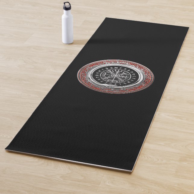 [310] Vegvisir - Viking Silver Magic Runic Compass Yoga Mat (In Situ)