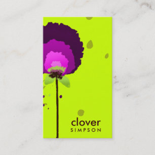311-ALLURING PURPLE ALLIUM NEON BUSINESS CARD