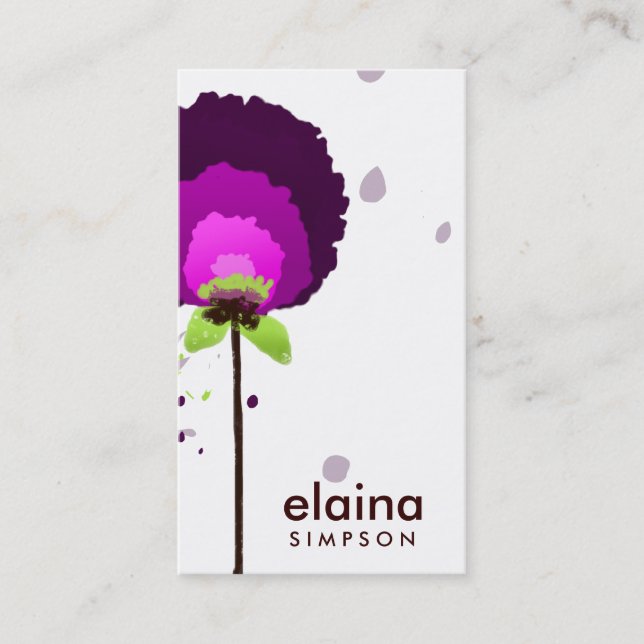 311-ALLURING PURPLE ALLIUM | WHITE BUSINESS CARD (Front)