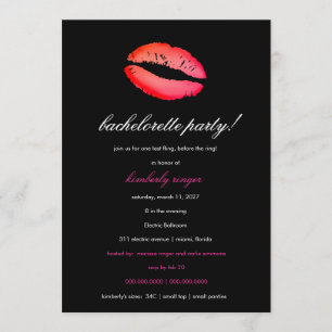 311-Bachelorette / Lingerie Party Invite RED