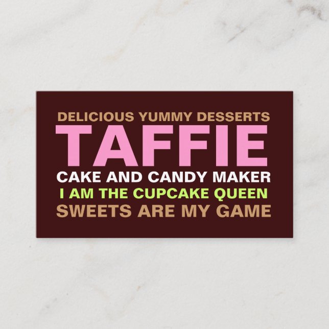 311 Baker Desserts Business Card (Front)