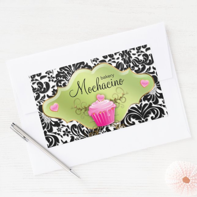 311 Bakery Business Card Cupcake Swirls Lime Sticker (Envelope)