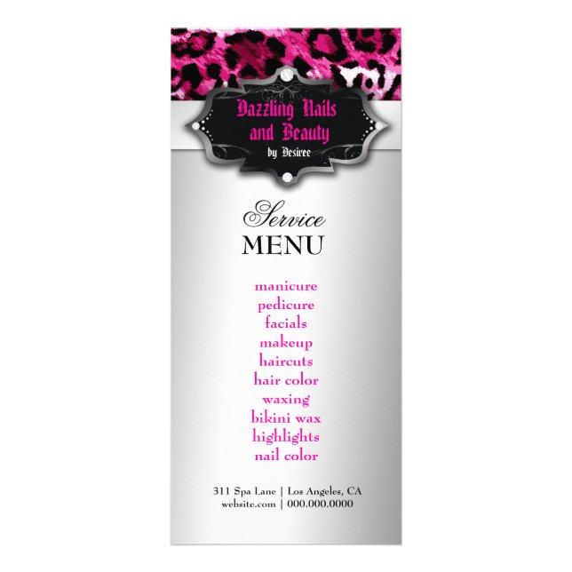 311 Baroque Boutique Hot Pink Leopard Loyalty Card (Front)