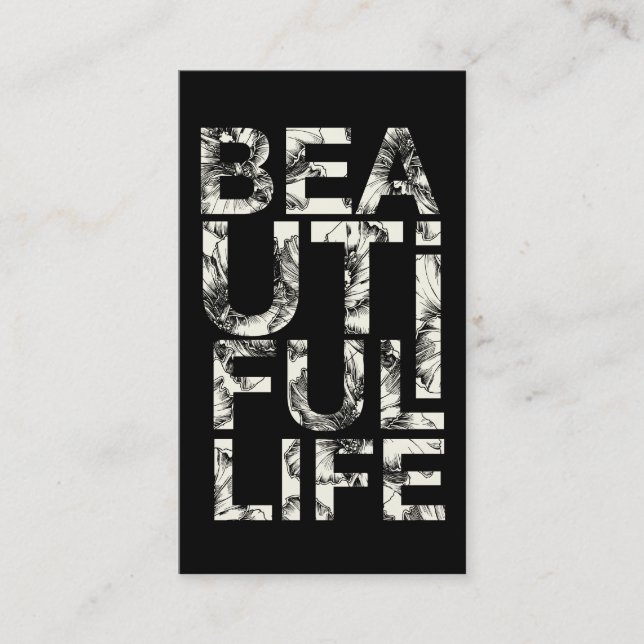 311 Beautiful Life Hibiscus Typography Business Card (Front)