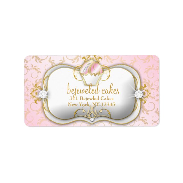 311-Bejeweled Cakes | Pink Background Label (Front)