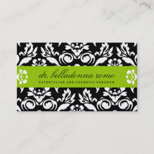 311 Belladonna Damask Golden Lime Business Card