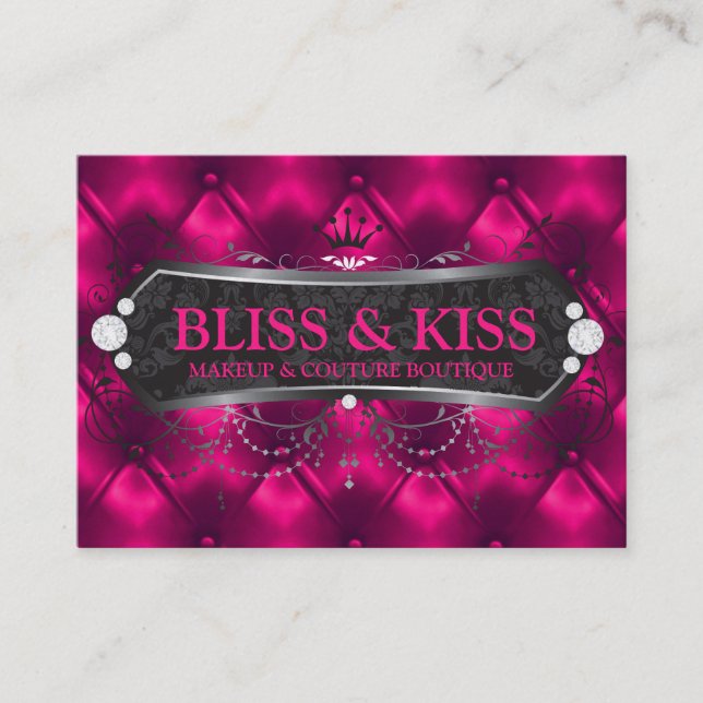 311 Black Bliss Blush Tuft Metallic Business Card (Front)