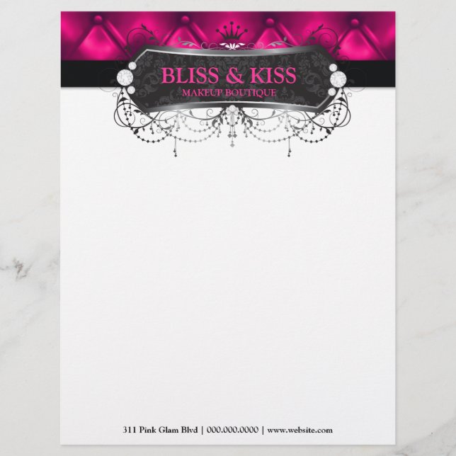 311 Black Bliss Blush Tuft Metallic Letterhead (Front)