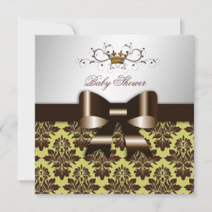 311 Blackberry Brown Damask Lime Invitation