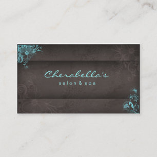 311 Blue Taupe Salon Spa Floral carte de visite