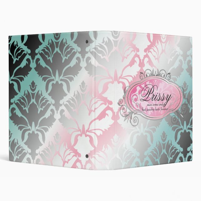 311 Bodacious Damask Shimmer Turq Pink Binder (Background)