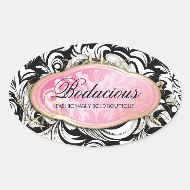 311 Bodacious Lavish Boutique leopard Spots Oval Sticker (Front)