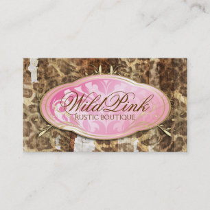 311 Bodacious Pink Rustic Leopard Business Card