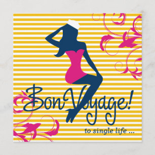 311-Bombshell Silhouette Nautical Bluer Lingerie Invitation