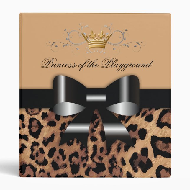 311 Bow-licious Leopard Black & Brown Binder (Front)