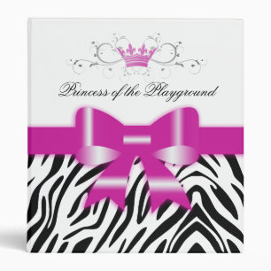 311 Bow-Licious Zebra Black, White & Pink Binder