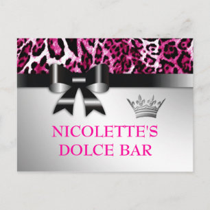 311 Bowlicious Hot Pink Leopard Table Card
