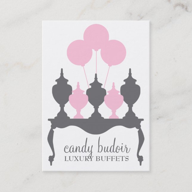 311 Candy Buffet Pink Grey Business Card (Front)