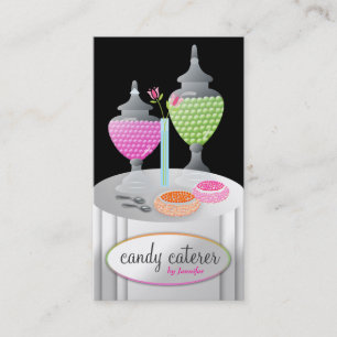 311-Candy Caterer Black Business Card