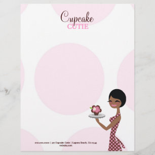 311 Carmella the Cupcake Cutie Brunette Letterhead