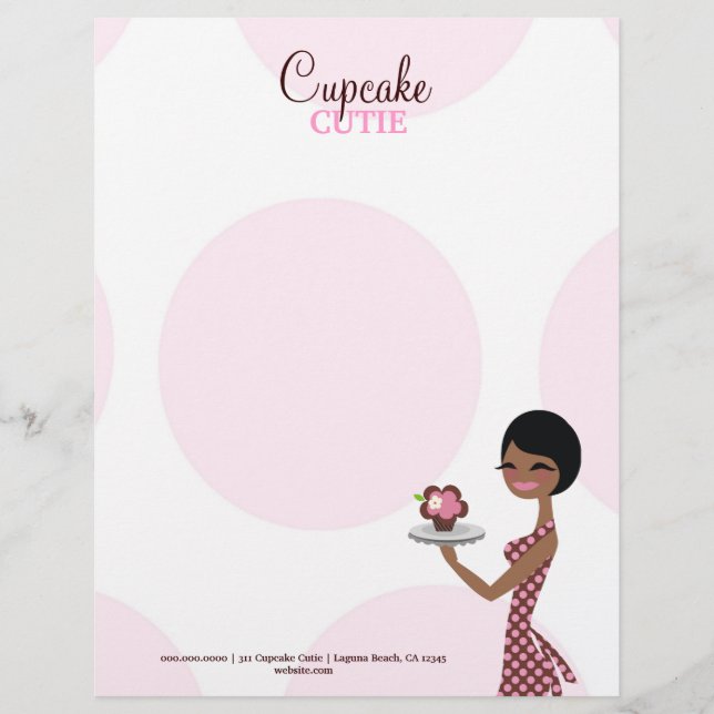 311 Carmella the Cupcake Cutie Brunette Letterhead (Front)