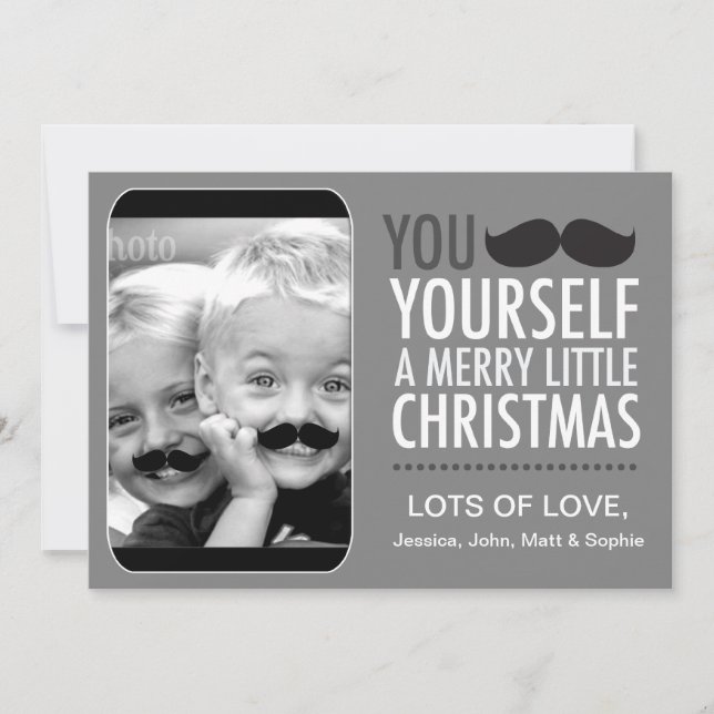 311 Carte de vacances interactive Mustache (Devant)
