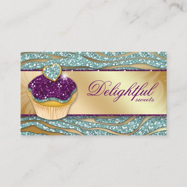 311 Carte de visite de boulangerie Zebra Cupcake S (Devant)