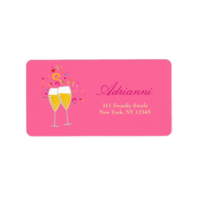 311-Champagne Toast Address Labels (Front)