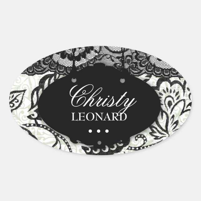 311-Chic & Lacy | Black White Original Oval Sticker (Front)