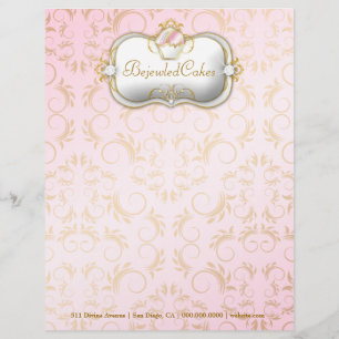 311 Ciao Bella Bejeweled Cakes Pink Background Letterhead