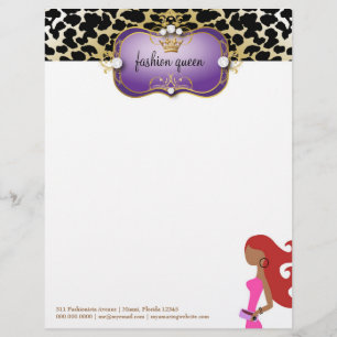 311 Ciao Bella Fashionista Purple Red Hair Letterhead