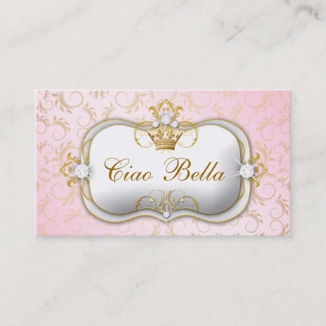 311 Ciao Bella Golden Divine Pink Business Card (Front)