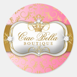 311 Ciao Bella Golden Divine Pink Fade Classic Round Sticker