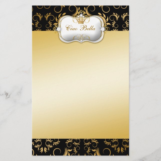 311 Ciao Bella Golden Divine Rich Stationery (Front)