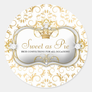 311-Ciao Bella Golden White Divine Classic Round Sticker