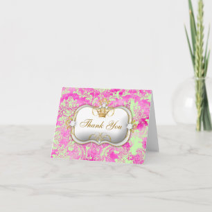 311 Ciao Bella Hot Pink Lime Vintage Chic Thank You Card