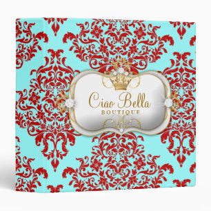 311 Ciao Bella & Lovey Dovey Damask Red Turquiose Binder