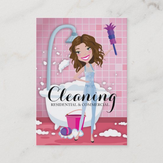 Cleaning Lady Business Cards Profile Cards Zazzle Ca