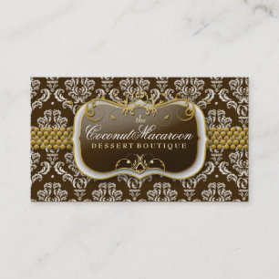 311-Coconut Macaroon Damask Business Card