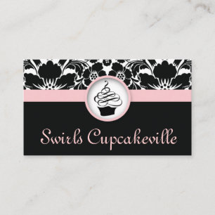 311 Cupcake Carte de visite Floral Damask Baby Pin