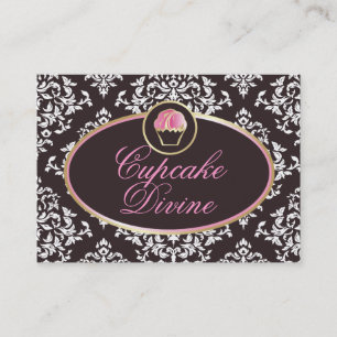 311-Cupcake Divine Solid Damask Business Card