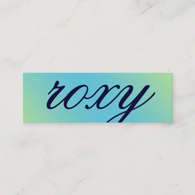 311-Custom Name Business Card Turquoise Lime (Front)