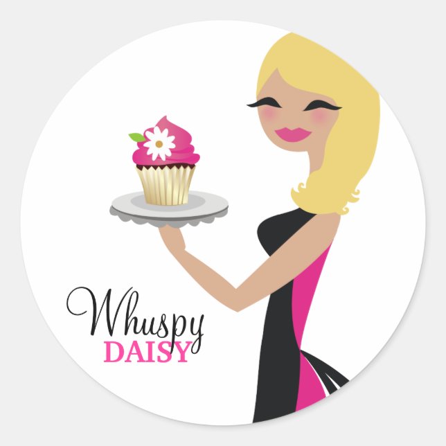 311 Daisy Cupcake Cutie | Wavy Blonde Classic Round Sticker (Front)