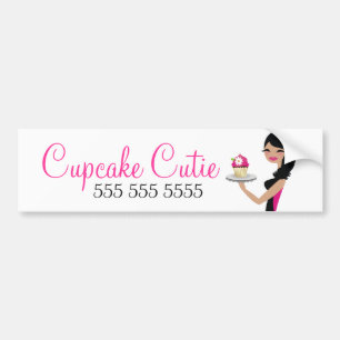 311 Daisy Cupcake Cutie Wavy Brunette Bumper Sticker