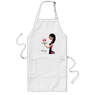 311-daisy Cupcake Cutie   Wavy Brunette Long Apron