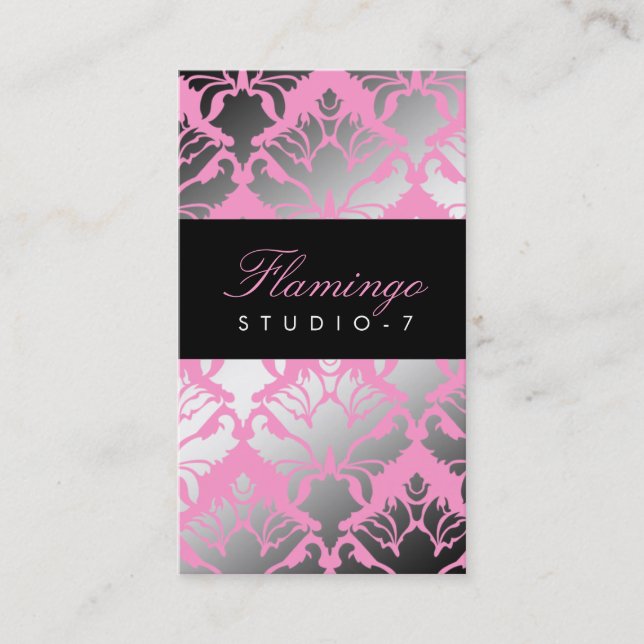 311 Damask Shimmer Flamingo Business Card (Front)