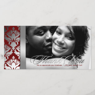 311-Damask Shimmer Thank You Silver Red Card