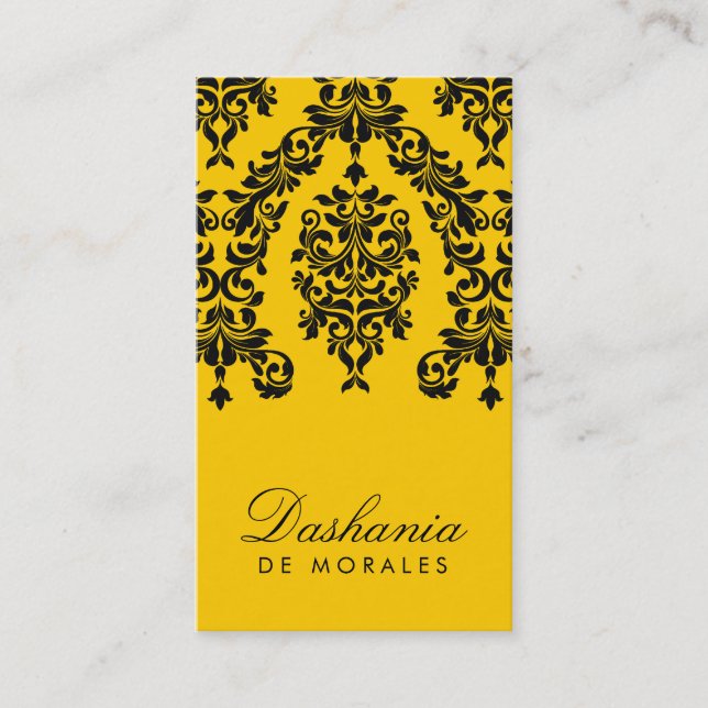 311-Dashing Damask | Bee Business Card (Front)