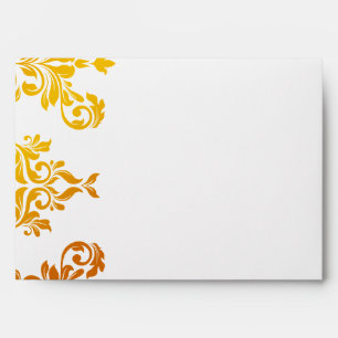 311 Dashing Damask Fresh Orange Yellow 5x7 fit Envelope