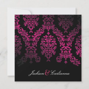 311-Dashing Damask Night Magenta Invitation